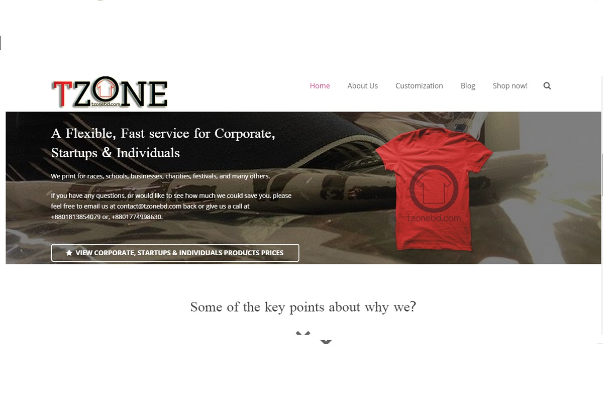 t-zone web screen