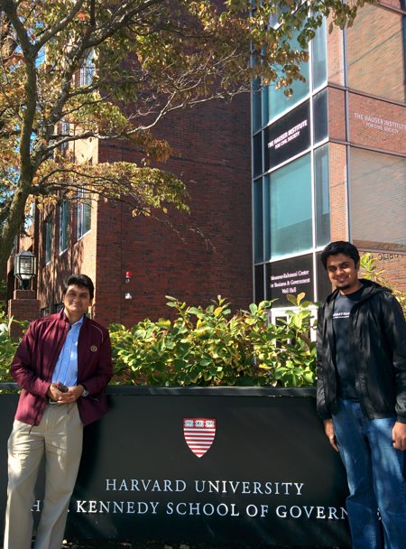 Mridul Chowdhury and Rubayat Khan at Harvard (from left to right)