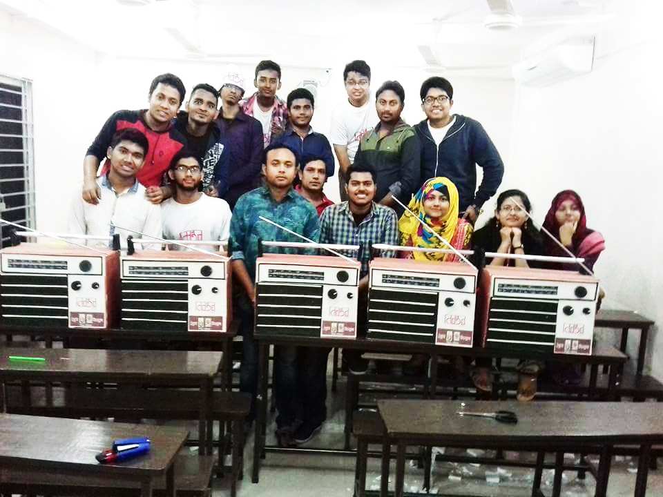 Students making a radio in one of Udvash's branches in Dhaka