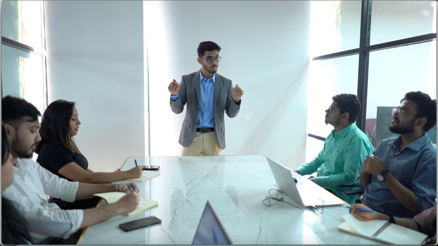 A snapshot of a meeting at Qormotho office in Dhaka 