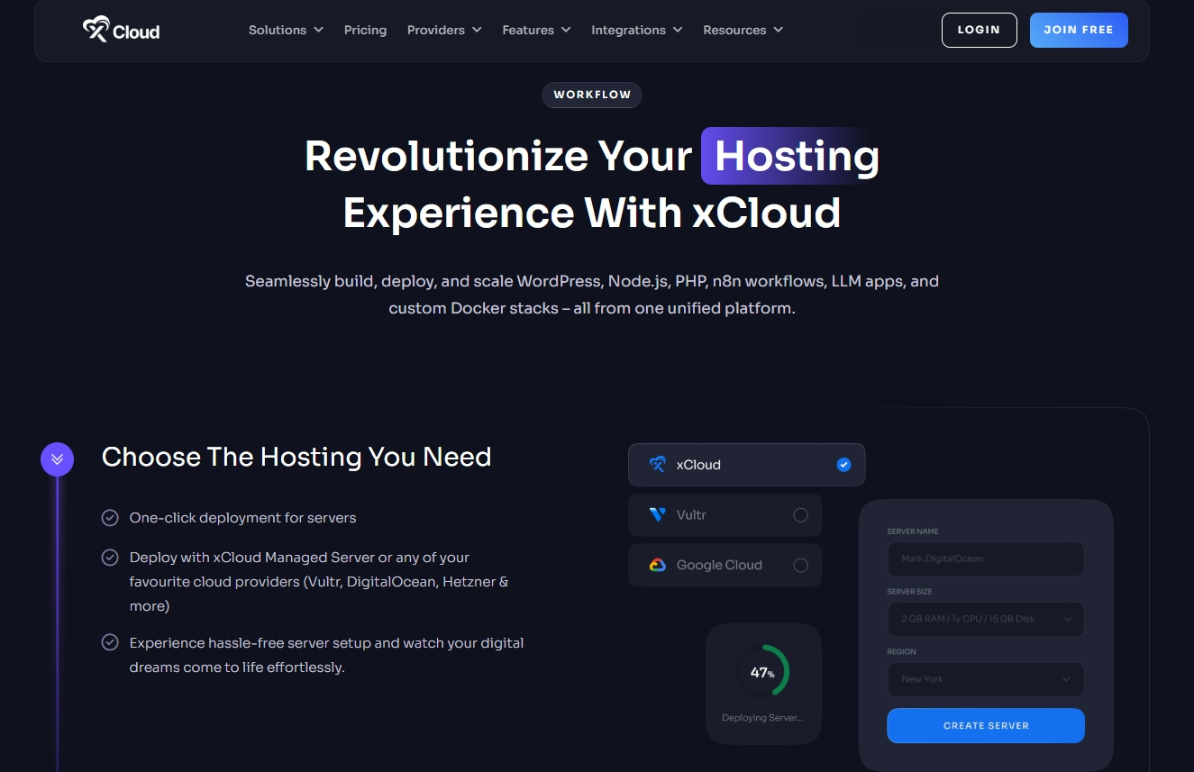 xCloud web screenshot