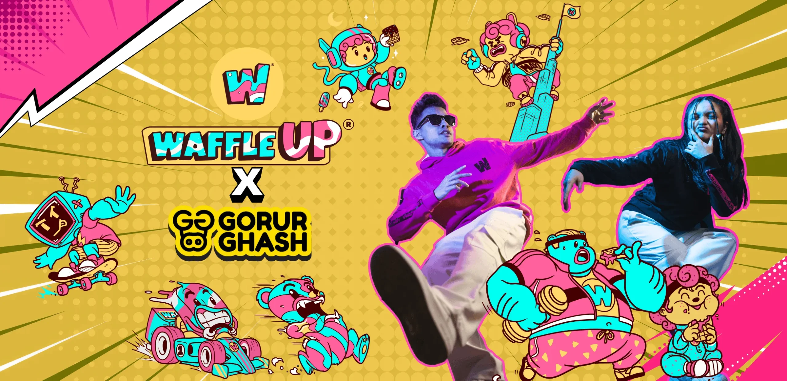 Waffle Up teamed up with Gorur Gash to launch merchandise 