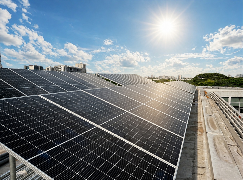 Solar panel with sun